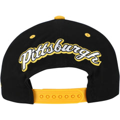 Pittsburgh Penguins Mitchell & Ness Backside Script Two-Tone Pro Crown Adjustable Hat - Black/Gold | US 201546288