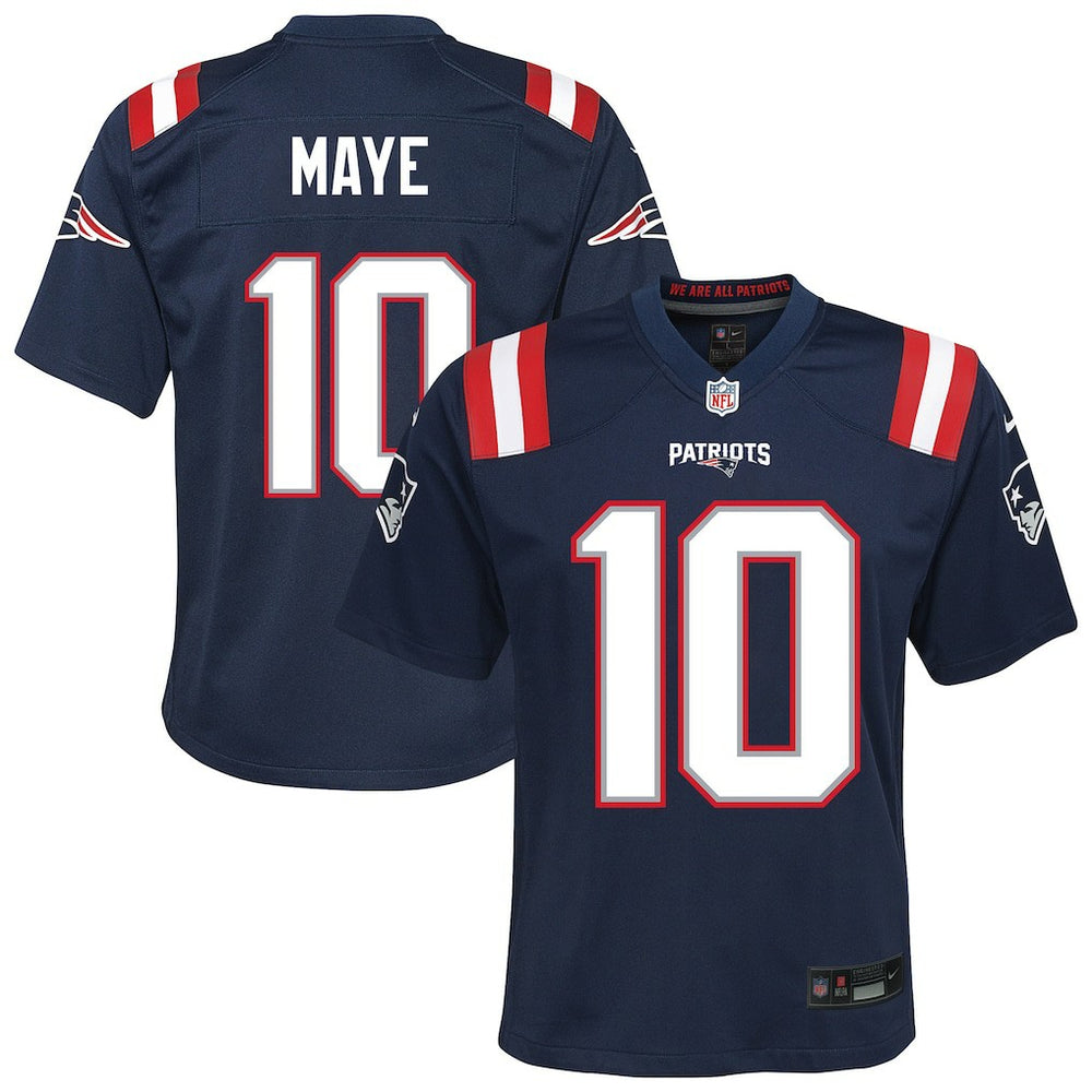 Drake Maye New England Patriots Youth Game Jersey - Navy Jerseys