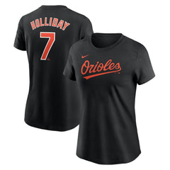 Jackson Holliday Baltimore Orioles Nike Women's Cooperstown Collection Fuse Name & Number T-Shirt - Black T-shirts