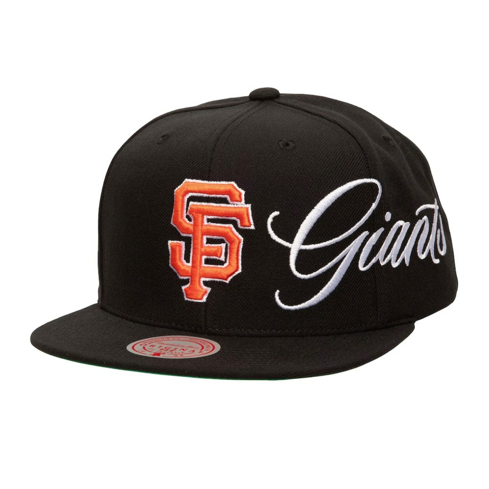 San Francisco Giants Mitchell & Ness Just Don x MLB Lux Script Snapback Hat - Black Hats