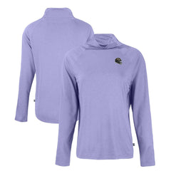 Baltimore Ravens Cutter & Buck Women's Coastline Epic Comfort Eco Recycled Funnel Neck Raglan Pullover Sweatshirt - Lavender Pullover