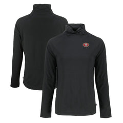 San Francisco 49ers Cutter & Buck Women's Coastline Epic Comfort Eco Recycled Funnel Neck Raglan Pullover Sweatshirt - Black Pullover