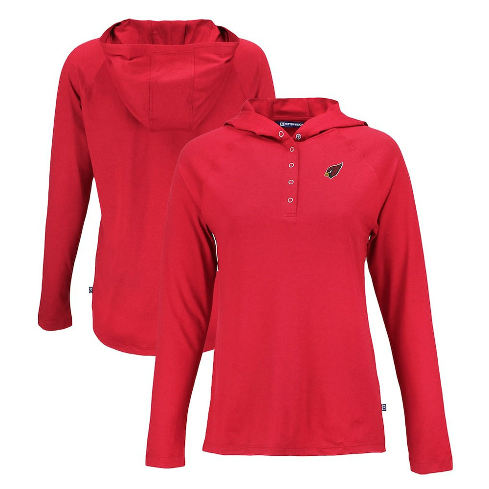 Arizona Cardinals Cutter & Buck Women's Coastline Epic Comfort Eco Recycled Raglan Pullover Hoodie - Red Hoodies