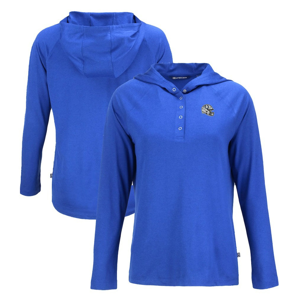 Indianapolis Colts Cutter & Buck Women's Coastline Epic Comfort Eco Recycled Raglan Pullover Hoodie - Royal Hoodies