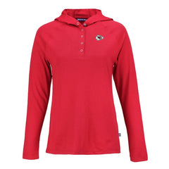 Kansas City Chiefs Cutter & Buck Women's Coastline Epic Comfort Eco Recycled Raglan Pullover Hoodie - Red Hoodies