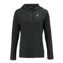 Minnesota Vikings Cutter & Buck Women's Coastline Epic Comfort Eco Recycled Raglan Pullover Hoodie - Black Hoodies