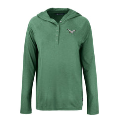 Philadelphia Eagles Cutter & Buck Women's Historic Coastline Epic Comfort Eco Recycled Raglan Pullover Hoodie - Hunter Green Hoodies