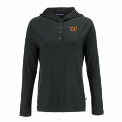 Washington Commanders Cutter & Buck Women's Coastline Epic Comfort Eco Recycled Raglan Pullover Hoodie - Black Hoodies