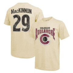 Nathan MacKinnon Colorado Avalanche Majestic Threads Dynasty Name & Number Tri-Blend T-Shirt - Cream | US 201556940