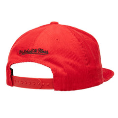 Mitchell & Ness Atlanta Braves Male Adult Corduroy Snapback Hat - Red Hats