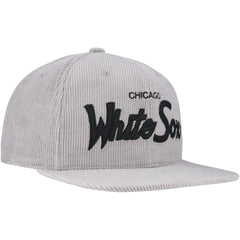 Mitchell & Ness Chicago White Sox Male Adult Corduroy Snapback Hat - Gray Hats