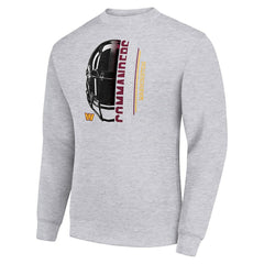 Washington Commanders Starter Half Helmet Team Graphic Tri-Blend Fleece Pullover Sweatshirt - Heather Gray Pullover