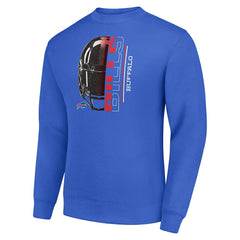 Buffalo Bills Starter Half Helmet Team Graphic Tri-Blend Fleece Pullover Sweatshirt - Royal Pullover