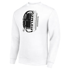 Minnesota Vikings Starter Half Helmet Team Graphic Tri-Blend Fleece Pullover Sweatshirt - White Pullover
