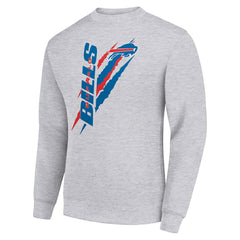 Buffalo Bills Starter Color Scratch Team Graphic Fleece Pullover Sweatshirt - Heather Gray Pullover