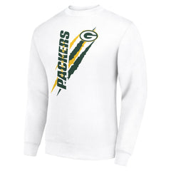 Green Bay Packers Starter Color Scratch Team Graphic Fleece Pullover Sweatshirt - White Pullover