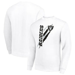 Las Vegas Raiders Starter Color Scratch Team Graphic Fleece Pullover Sweatshirt - White Pullover