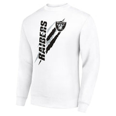 Las Vegas Raiders Starter Color Scratch Team Graphic Fleece Pullover Sweatshirt - White Pullover