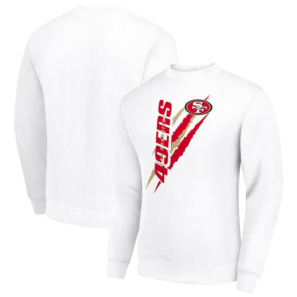 San Francisco 49ers Starter Color Scratch Team Graphic Fleece Pullover Sweatshirt - White Pullover