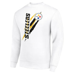 Pittsburgh Steelers Starter Color Scratch Team Graphic Fleece Pullover Sweatshirt - White Pullover
