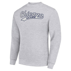 Chicago Bears Starter Tailsweep Team Graphic Tri-Blend Fleece Pullover Sweatshirt - Heather Gray Pullover