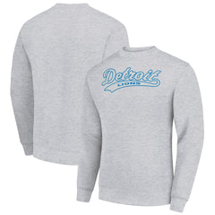 Detroit Lions Starter Tailsweep Team Graphic Tri-Blend Fleece Pullover Sweatshirt - Heather Gray Pullover