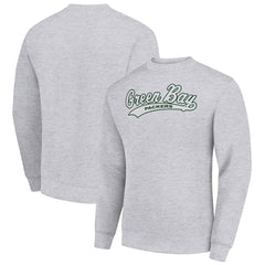 Green Bay Packers Starter Tailsweep Team Graphic Tri-Blend Fleece Pullover Sweatshirt - Heather Gray Pullover