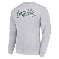 Green Bay Packers Starter Tailsweep Team Graphic Tri-Blend Fleece Pullover Sweatshirt - Heather Gray Pullover