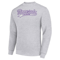 Minnesota Vikings Starter Tailsweep Team Graphic Tri-Blend Fleece Pullover Sweatshirt - Heather Gray Pullover