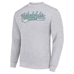 Philadelphia Eagles Starter Tailsweep Team Graphic Tri-Blend Fleece Pullover Sweatshirt - Heather Gray Pullover