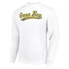 Green Bay Packers Starter Tailsweep Team Graphic Tri-Blend Fleece Pullover Sweatshirt - White Pullover