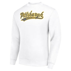 Pittsburgh Steelers Starter Tailsweep Team Graphic Tri-Blend Fleece Pullover Sweatshirt - White Pullover