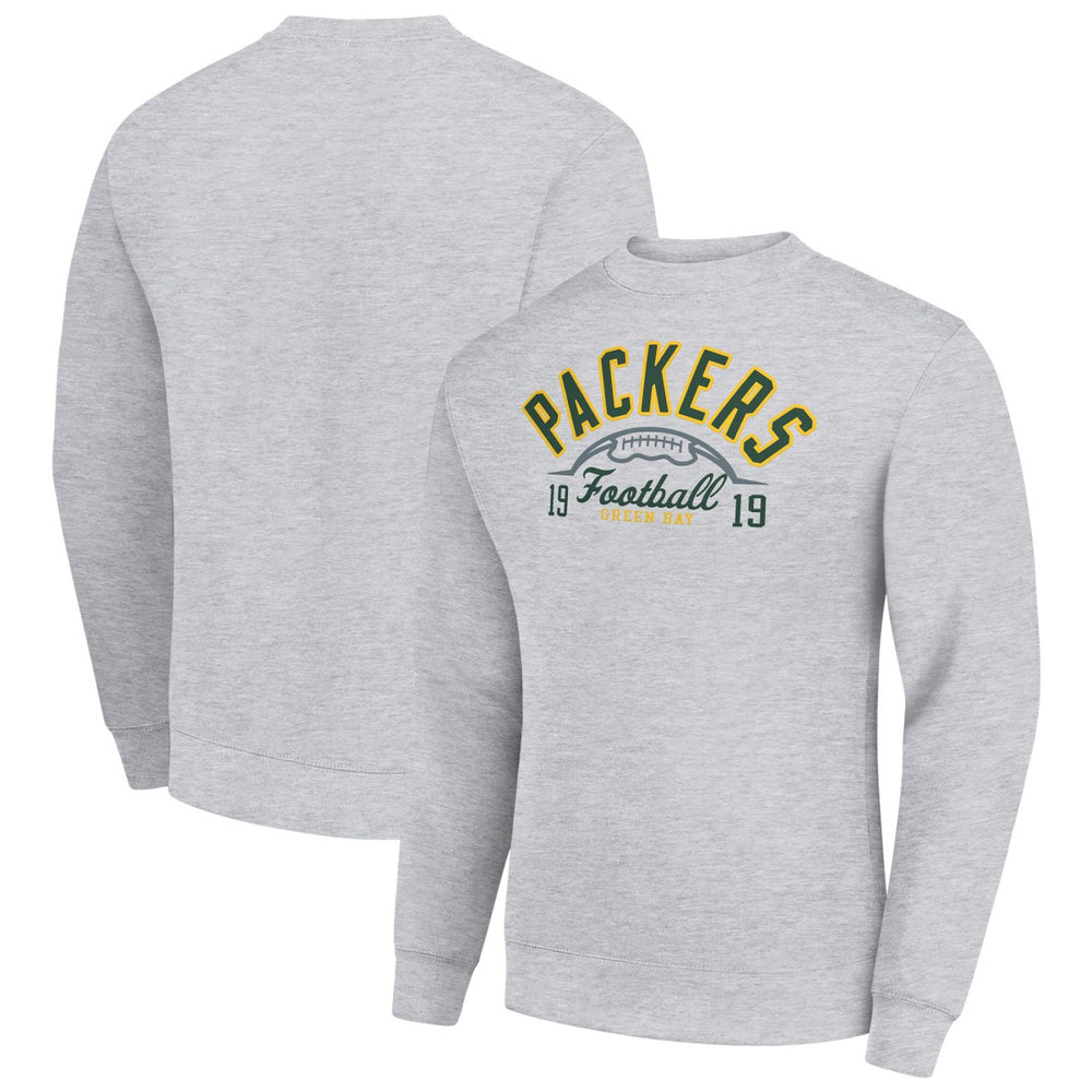 Green Bay Packers Starter Half Ball Team Graphic Tri-Blend Fleece Pullover Sweatshirt - Heather Gray Pullover