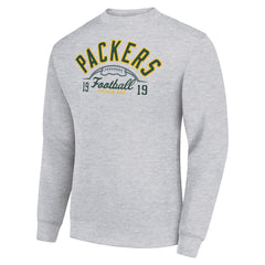 Green Bay Packers Starter Half Ball Team Graphic Tri-Blend Fleece Pullover Sweatshirt - Heather Gray Pullover