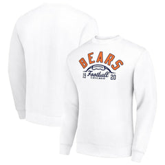 Chicago Bears Starter Half Ball Team Graphic Tri-Blend Fleece Pullover Sweatshirt - White Pullover