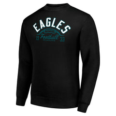 Philadelphia Eagles Starter Half Ball Team Graphic Tri-Blend Fleece Pullover Sweatshirt - Black Pullover