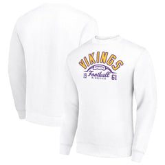 Minnesota Vikings Starter Half Ball Team Graphic Tri-Blend Fleece Pullover Sweatshirt - White Pullover
