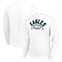 Philadelphia Eagles Starter Half Ball Team Graphic Tri-Blend Fleece Pullover Sweatshirt - White Pullover