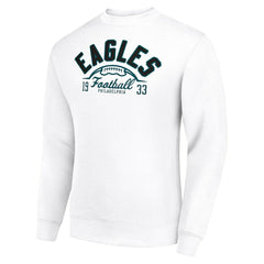 Philadelphia Eagles Starter Half Ball Team Graphic Tri-Blend Fleece Pullover Sweatshirt - White Pullover
