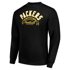 Green Bay Packers Starter Half Ball Team Graphic Tri-Blend Fleece Pullover Sweatshirt - Black Pullover