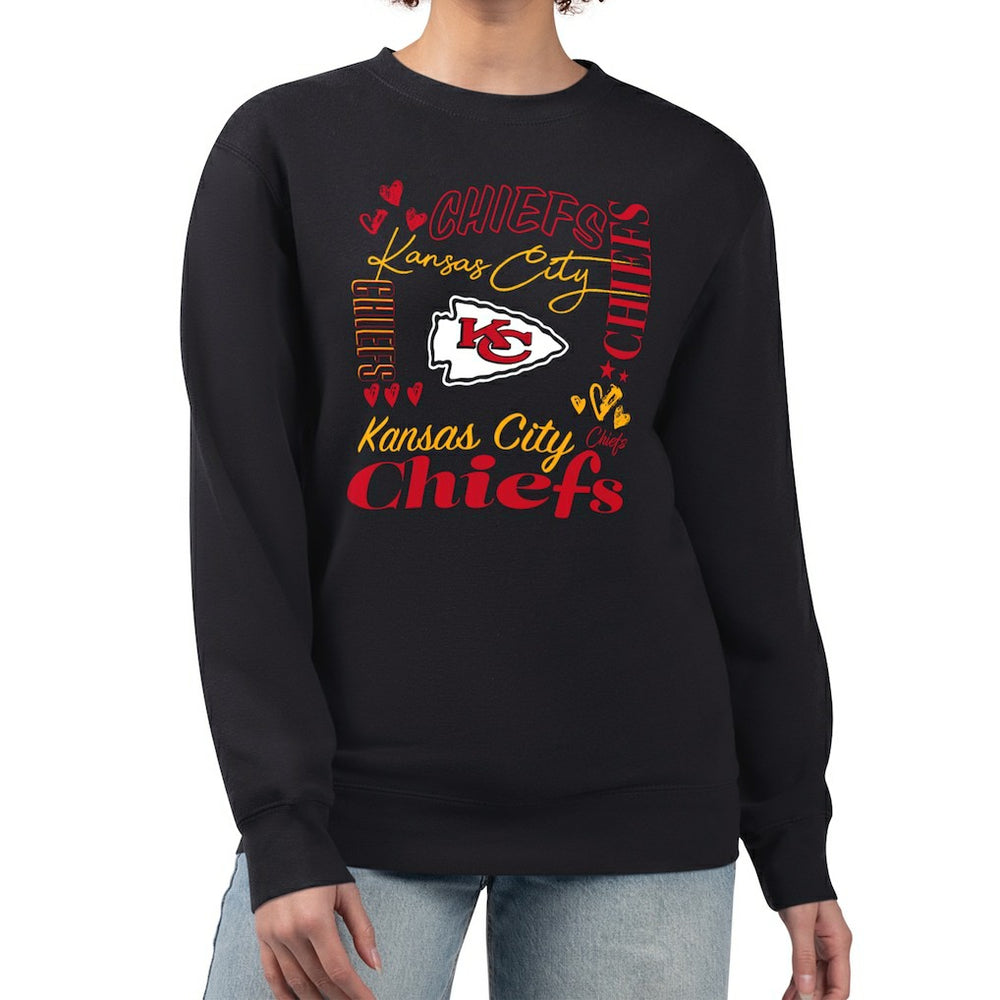 Kansas City Chiefs G-III 4Her by Carl Banks Women's Collage Graphic Fleece Pullover Sweatshirt - Black Pullover