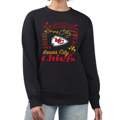 Kansas City Chiefs G-III 4Her by Carl Banks Women's Collage Graphic Fleece Pullover Sweatshirt - Black Pullover