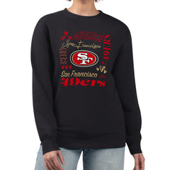 San Francisco 49ers G-III 4Her by Carl Banks Women's Collage Graphic Fleece Pullover Sweatshirt - Black Pullover