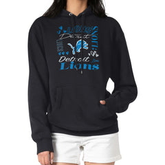 Detroit Lions G-III 4Her by Carl Banks Women's Collage Graphic Fleece Pullover Hoodie - Black Hoodies
