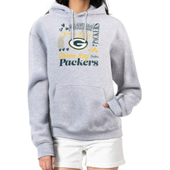 Green Bay Packers G-III 4Her by Carl Banks Women's Collage Graphic Fleece Pullover Hoodie - Heather Gray Hoodies