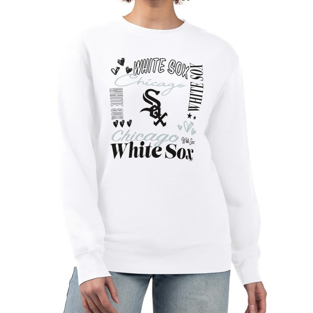 Chicago White Sox G-III 4Her by Carl Banks Women's Collage Team Graphic Fleece Pullover Hoodie - White Hoodies