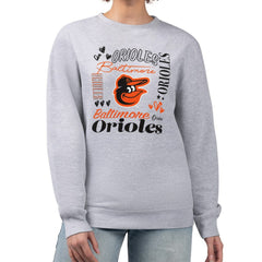 Baltimore Orioles G-III 4Her by Carl Banks Women's Collage Team Graphic Fleece Pullover Hoodie - Heather Gray Hoodies