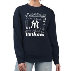 New York Yankees G-III 4Her by Carl Banks Women's Collage Team Graphic Fleece Pullover Hoodie - Navy Hoodies