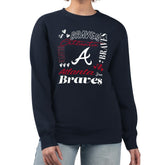 Atlanta Braves G-III 4Her by Carl Banks Women's Collage Team Graphic Fleece Pullover Hoodie - Navy Hoodies