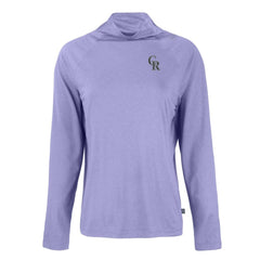 Colorado Rockies Cutter & Buck Women's Coastline Epic Comfort Eco Recycled Funnel Neck Raglan Pullover Top - Purple Pullover